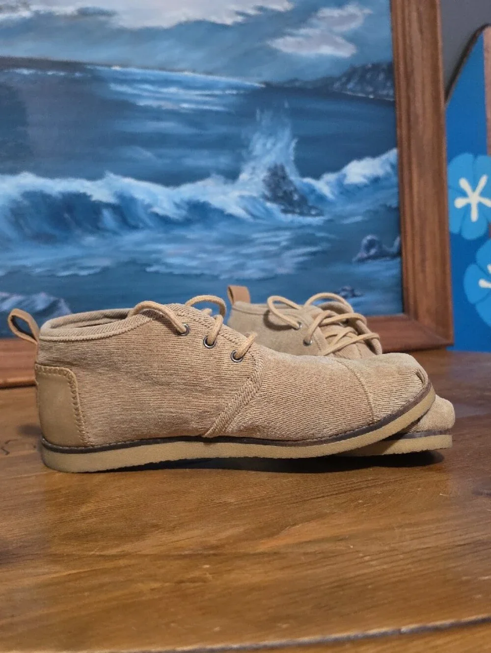 Toms Women's Chukka Boots in Tan Canvas, W 8.5